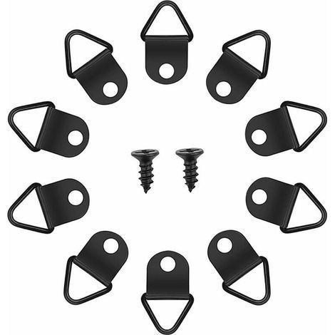 50pcs Crochets pour Tableau Accroche Cadre Tableau Sans Percer Fixation D Anneaux Metal Cadre Pour Encadrement Tableau Fixation Miroir Decoration Murale(le noir) (1/5)