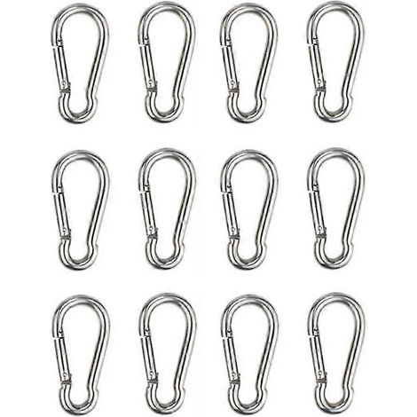 Lot de 12 mousquetons M6 - Mousqueton robuste en acier inoxydable 304 (1/5)