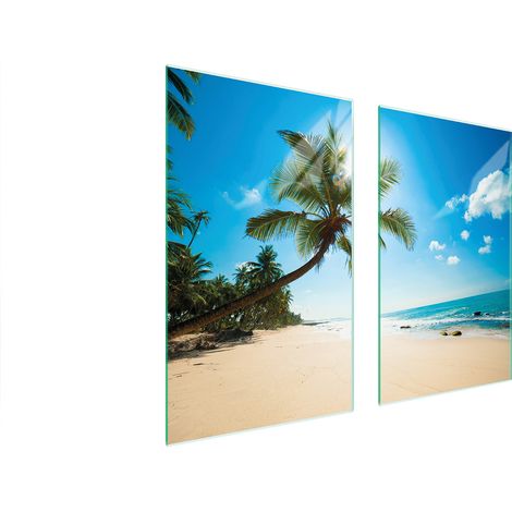PLAQUE DE PROTECTION EN VERRE POUR POÊLE 75x52 BEACH (1/5)