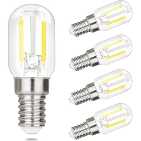 GBLY 4er pack E14 LED Kaltweiß Glühbirne: Vintage LED Lampen T22 Retro Birne 2W 6000K Edison Leuchtmittel E14 Fassung Bulb Kühlschranklampe Energiesparlampe Ersatz Halogenlampen - Nicht Dimmbar