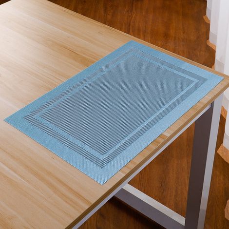 Placemat - Vinyle Tissé 70% Chlorure 30% Polyester - Résistant aux Taches et aux Rayures - Pour Table à Manger Cuisine Intérieur Extérieur - Lot de 4 (1/5)