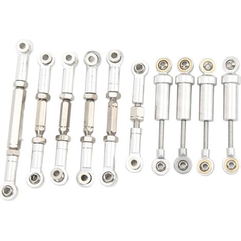 Amortisseurs métalliques, biellettes de châssis et pièces de direction pour voitures télécommandées FMS 1/24 FCX24. (1/5)