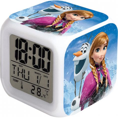 Réveil Numérique Enfant - Affichage LED 7 Couleurs - Fonction Thermomètre et Veilleuse - Alimentation Piles AAA - 1 Pièce (1/5)