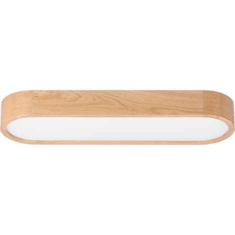 LEJA ovale Deckenleuchte, Holz, EICHE, 68x20cm, für Küche, Wohnzimmer, STILVOLLE (1/5)