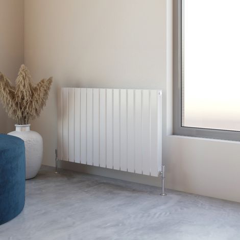 Acezanble 600x1020mm Double White Horizontal Flat Panel Central Heating Designer Radiator