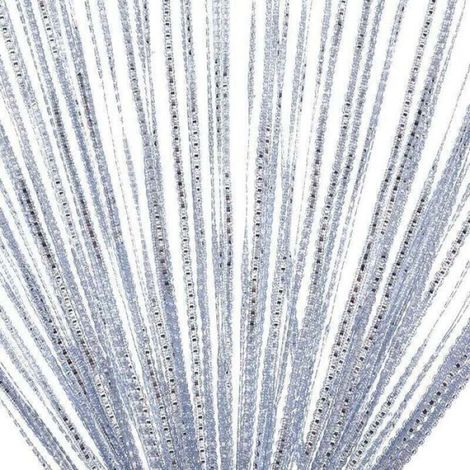 Rideau occultant anti-mouche - - 100x200 cm - Blanc argenté - 100% polyester - Pailleté - Moustiquaire (1/4)