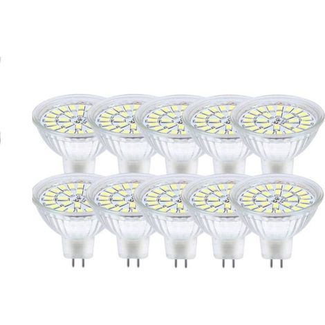 Ampoule LED GU5.3 Blanc Froid 6000K, MR16 LED 12V 3W Equivalent à 30W Halogène, Ampoules LED Spot Non Dimmable, Lot de 10 [Classe énergétique F] (1/5)