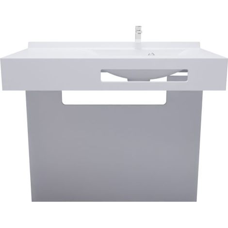 Meuble LEA 90 cm plan vasque déportée à droite suspendu (1/4)