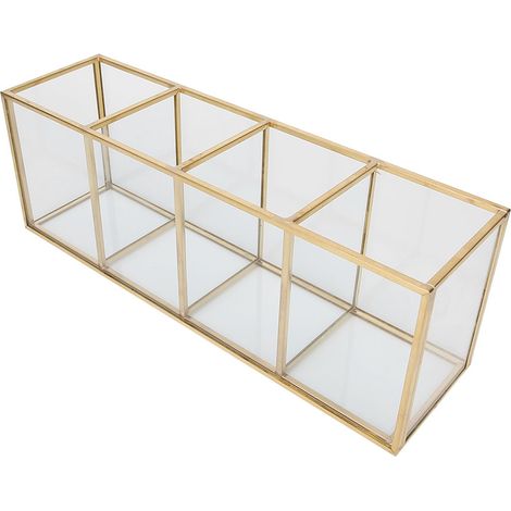 Boîte de rangement pour pinceaux de maquillage et outils de nail art à 4 compartiments (1/5)