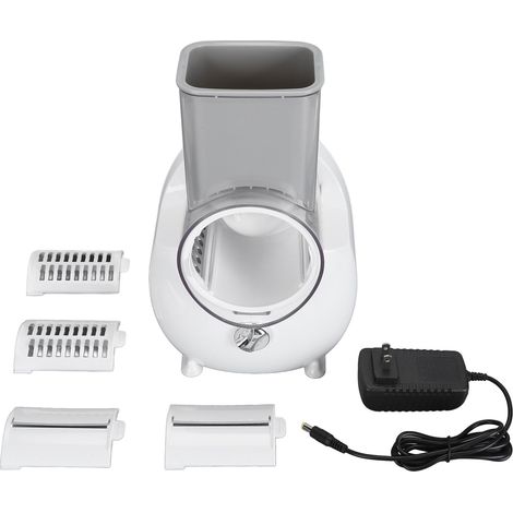 Râpe à fromage électrique multifonction efficace entièrement automatique avec 5 lames de tambour remplaçables pour légumes fruits aliments noix