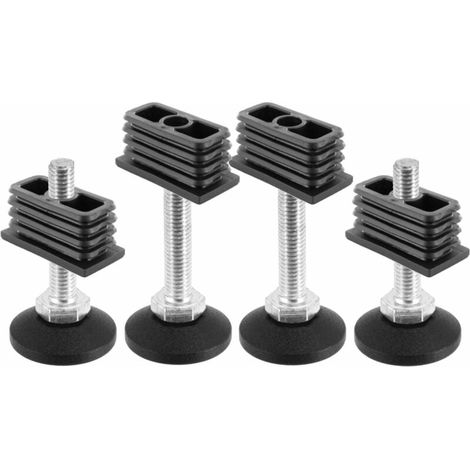 4x Embout rentrant rectangulaire avec vis de réglage Pied Meuble Chaise Etagère Table, 40 x 25 mm (1/2)