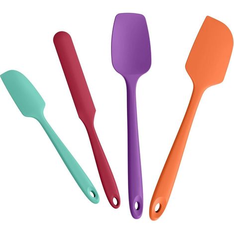 Silikon Spatel Set 4-teilig, hitzebeständig bis 315°C, lebensmittelecht, flexibel