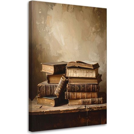 Quadro su tela, Libri antichi in stile retrò vintage, 20x30 (1/5)
