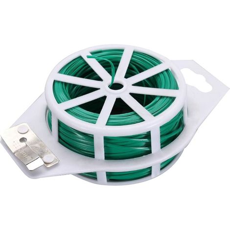 Green Mobility-100m Attaches de Jardin pour Plantes, Fil de Lien de greffe de Greffier d'organisateur d'usine en Plastique pour Le Jardinage, Liens de câble en métal Polyvalents (Vert) (1/5)