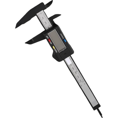 Pied à coulisse numérique électronique avec écran LCD, 150 mm (6 pouces), conversion pouces/millimètres, PA66, noir (1/5)
