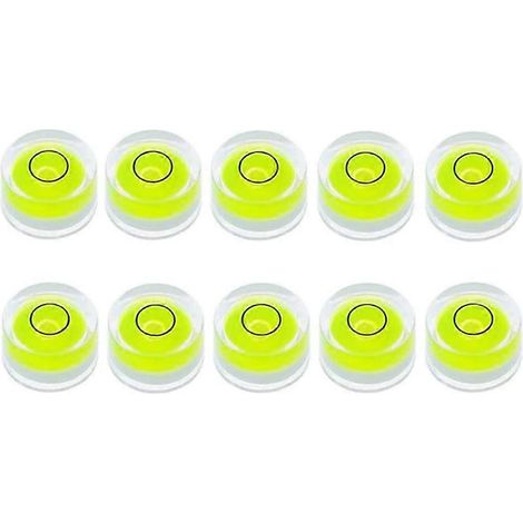 10 mini niveaux à bulle ronds de 10 x 6 mm, pour la mise à niveau des trépieds et télescopes, sans adhésif. (1/5)