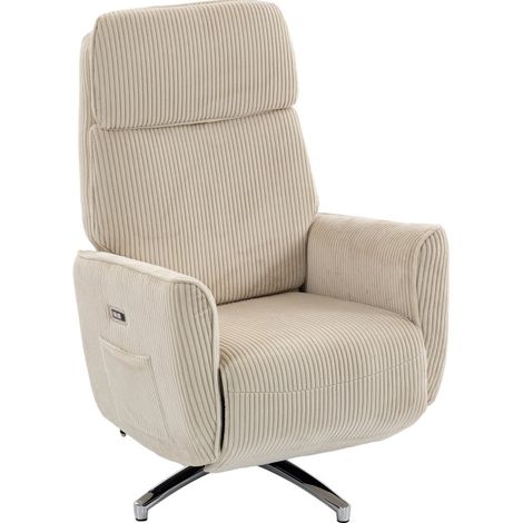 Sillón relax eléctrico giratorio con USB crema OKMYHOME (1/2)