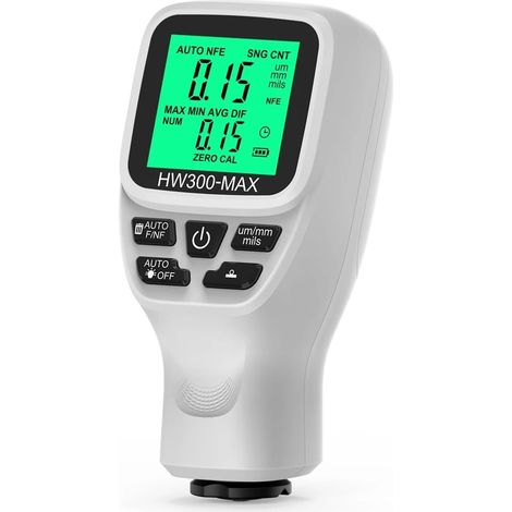 Gauge d'épaisseur Testeur de film peinture automobile, écran LCD, jauge d'épaisseur revêtement 0-2000 µm, outils mesure(blanc) (1/5)