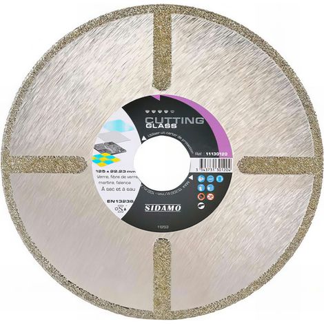 Sidamo – Disque diamant pour meuleuse 125mm – Alésage 22,23mm – Coupe verre, marbre, fibre de verre – Jante continue 100% diamant (1/4)