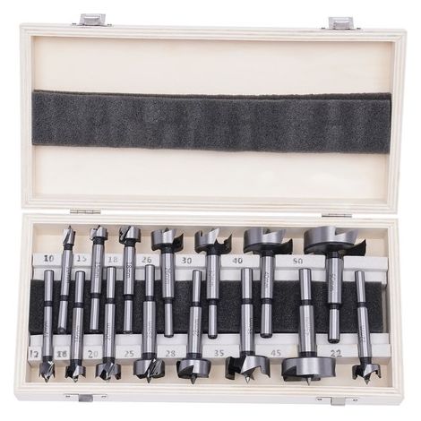 10-50mm Forstner Bit Woodworking Drill Bit Sets Boring Hole Saw Cutter Carbide (1/5)