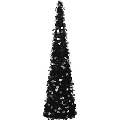 vidaXL Artificial Christmas trees PET Black (1/5)