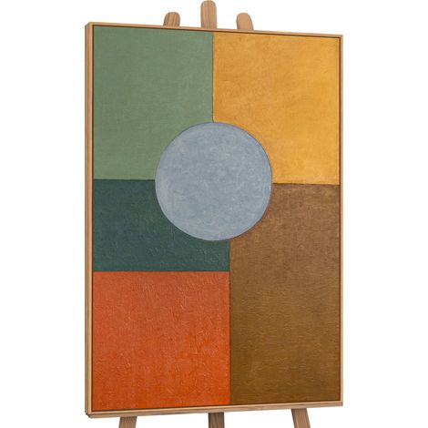 Gemälde Warme Geometrie Rahmen Eichefarben 120x80 cm (1/5)