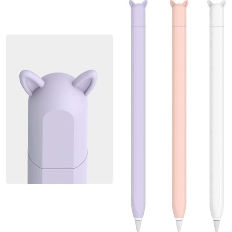 Lot de 3 étuis en silicone mignons pour Apple Pencil 2e génération, compatibles avec iPad Pro 11 et 12,9 pouces. (1/5)
