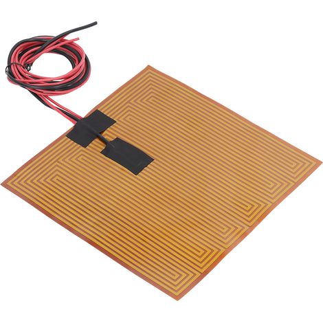 Film chauffant polyimide 150W 24V pour lit d'imprimante 3D, flexible et résistant à 150°C, 20x20cm avec adhésif (1/5)