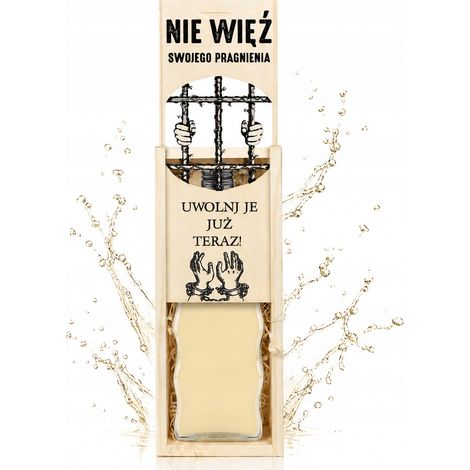 Scatola di legno per bottiglia Wave 0,5 l NON è un vincolo di desiderio come regalo (1/5)