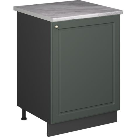 Mobiletto base cucina Fame-Line, Verde-oro rustico/Antracite, 60 cm 1 anta con piano di lavoro, Vicco (1/5)