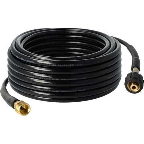 Vhbw – Tuyau de rallonge 20 m pour nettoyeur haute pression – Connexion M22 x 1,5 – Pression max 400 bar – Compatible Kränzle et autres (1/5)
