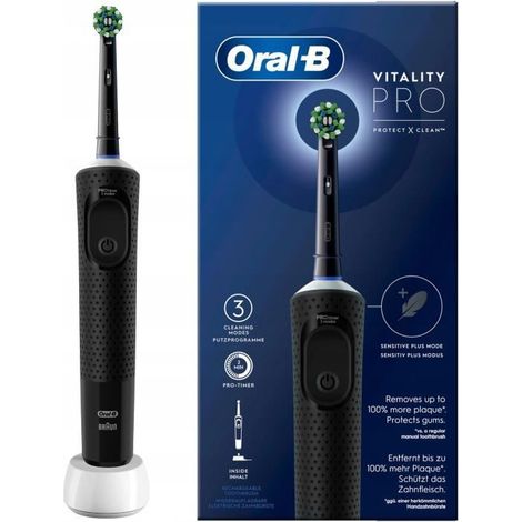 Brosse a Dents Électrique Oral-B Vitality Pro Noire - 3 Modes de Brossage - Batterie Longue Durée