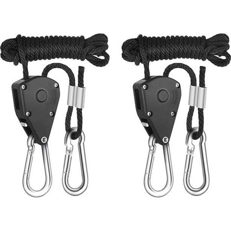 Tendeurs de câble réglables pour ventilateur de plantes et voile d'ombrage - Lot de 2 - 2m (1/4)
