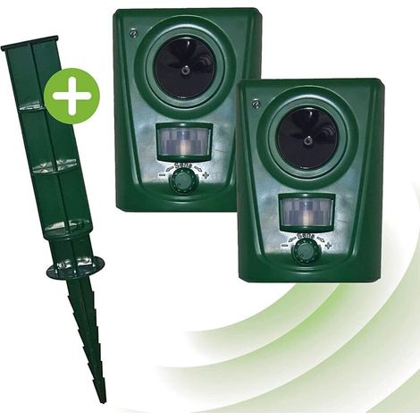 Wasserdichtes Ultraschall-Haustierabwehrgerät (2er-Pack) – Hält Wildtiere, Nagetiere, Vögel, Hunde und Katzen fern (1/5)