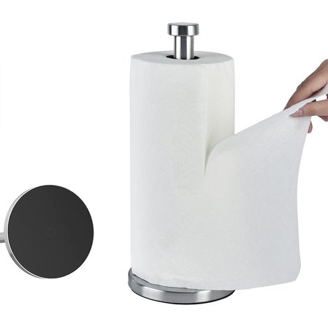 Portarotolo di carta in acciaio inox, portarotolo da cucina, portarotolo di carta, distributore verticale di carta, portasciugamani, 33 cm di altezza (1/5)