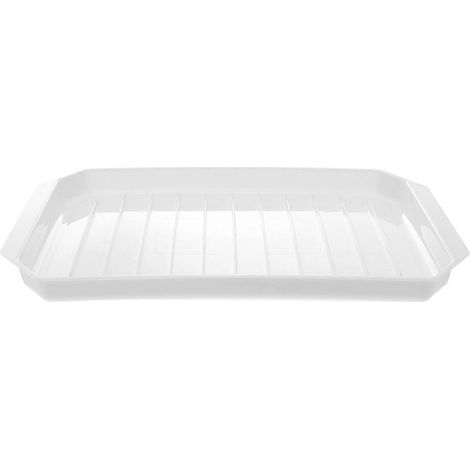 Plat à bacon pour la cuisson au micro-ondes, plat de service pour la maison-27X21X3CM-White (1/4)