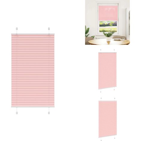 Store plissé rose 75x100 cm largeur du tissu 74,4 cm polyester - Store Plissé - Stores Plissés - Store Plissé De Fenêtre - Plisse Aveugle (1/5)
