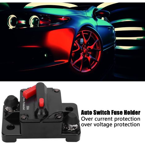Porte-fusible autoréarmable rouge pour voiture, disjoncteur réarmable, porte-fusible à commutation automatique DC12-42 V50A (1/5)
