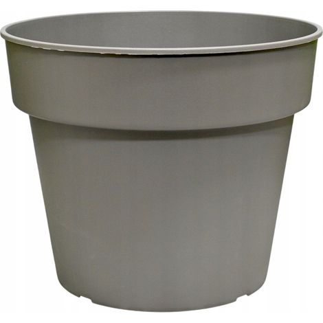Vaso in plastica per la coltivazione di piantine, grigio pietra, 23,5 cm, Planti