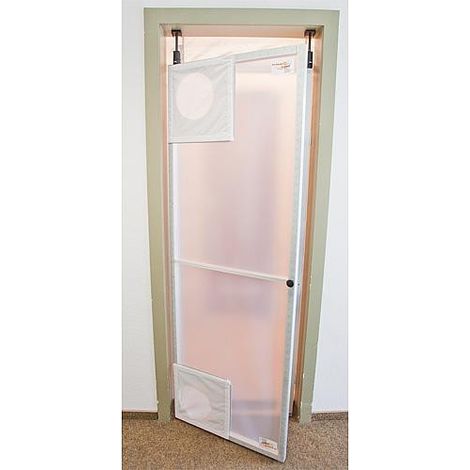 Porte battante protection poussiere jusqu'a 2750mm de haut, butée gauche ou droite (1/3)
