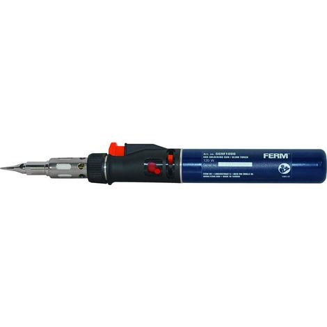 FERM Saldatore a Gas Ricaricabile. Temperatura di saldatura 400 ° C. Include 3 punte, coltello, riflettore e 2 chiavi