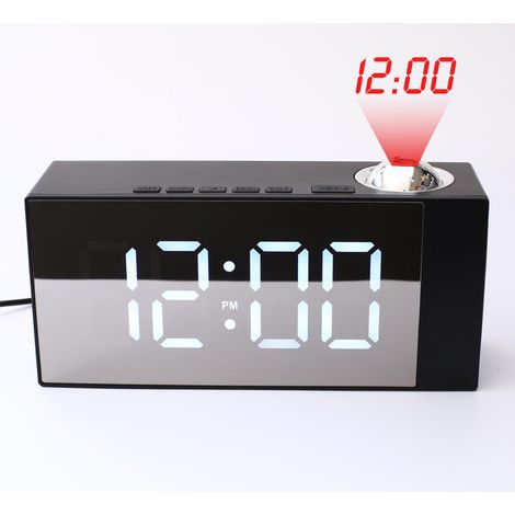 Sveglia digitale con proiezione - Sveglia digitale per camera da letto - Funzione snooze - Doppia sveglia - Sveglia digitale - Sveglia