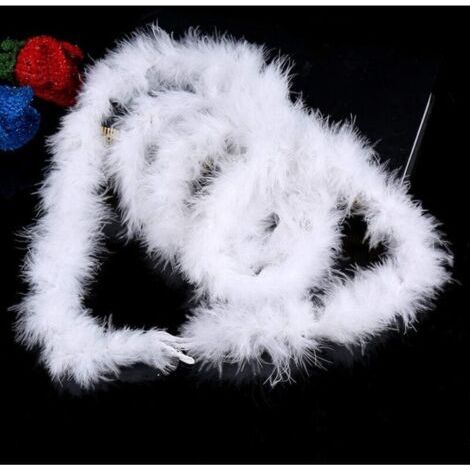 Guirlande de plumes blanches de Noël de 1,98 m, boa de plumes pour loisirs créatifs, guirlande de plumes duveteuses pour sapin de Noël, ruban de plumes pour décoration de mariage, de fête ou d'Hallowe (1/5)