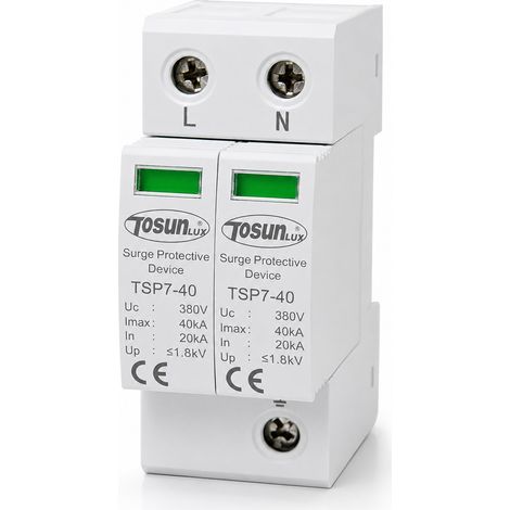 Protector de Sobretensiones Transitorias Gris 2P 280V Modular