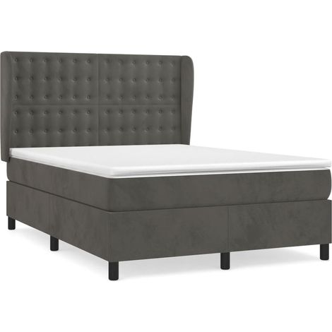 Maison Exclusive - Cama box spring con colchón terciopelo gris os (1/5)