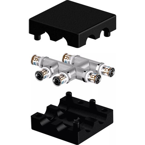 Uponor S-Press PLUS Racor en X para radiador con caja de aislamiento insulated 16-16-16, 1070689
