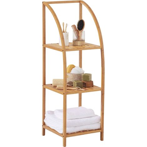 Libreria ad arco in bambù con baldacchino a 3 ripiani, 110,5x37x35 cm, Thinia Home