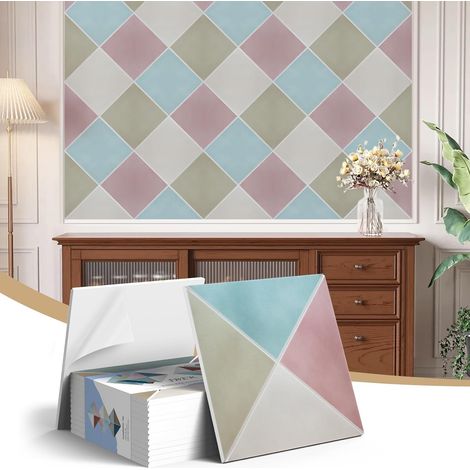 lot de Panneaux Acoustique Mural, Panneaux Insonorisants Auto-Adhésifs pour Murs, Panneaux Muraux en Brique Acoustique Décoratifs 3D pour Studio, Maison, Bureaux, 30×30×1cm, Harmonie Pastel (1/5)