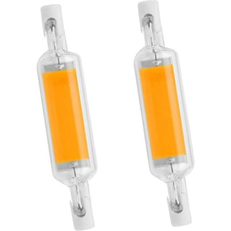 r7s 78mm 10W Double Ended LED COB Flood Light Warm White 3000k r7s Spotlight 110-140V for Home and School Landscape Lighting (2 Pack) (1/5)