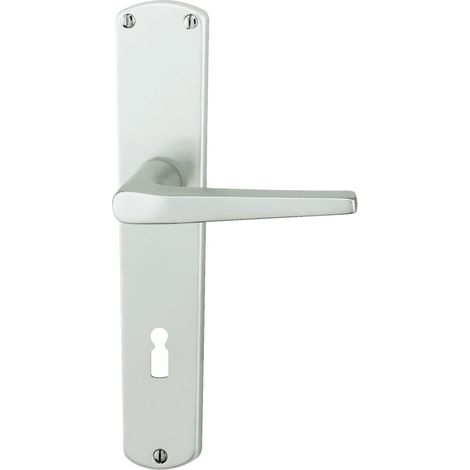 Alpertec BB-Langschildgarnitur Phil Aluminium F1 silber abgerundet Beschläge